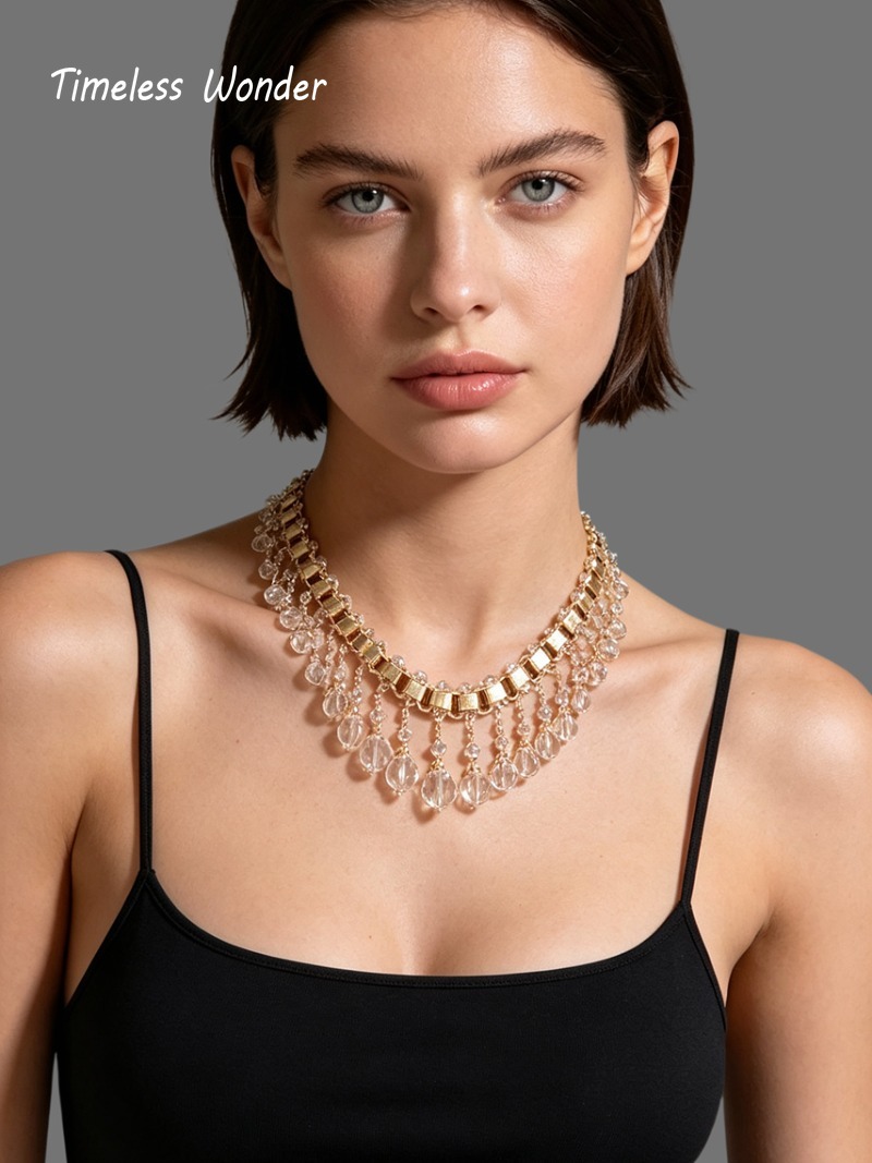 Vintage Fashion Runway - Collier à pampilles en perles géométriques