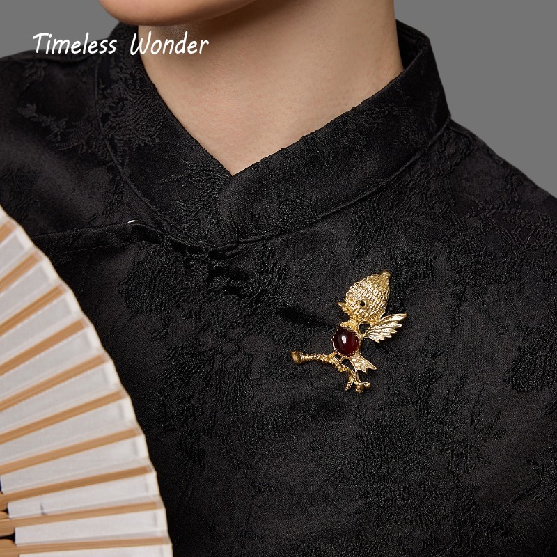 Broche oiseau en pierre géomét - Vintage Fashion Runway avis et prix