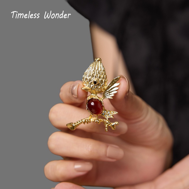Broche oiseau en pierre géomét - Vintage Fashion Runway avis et prix