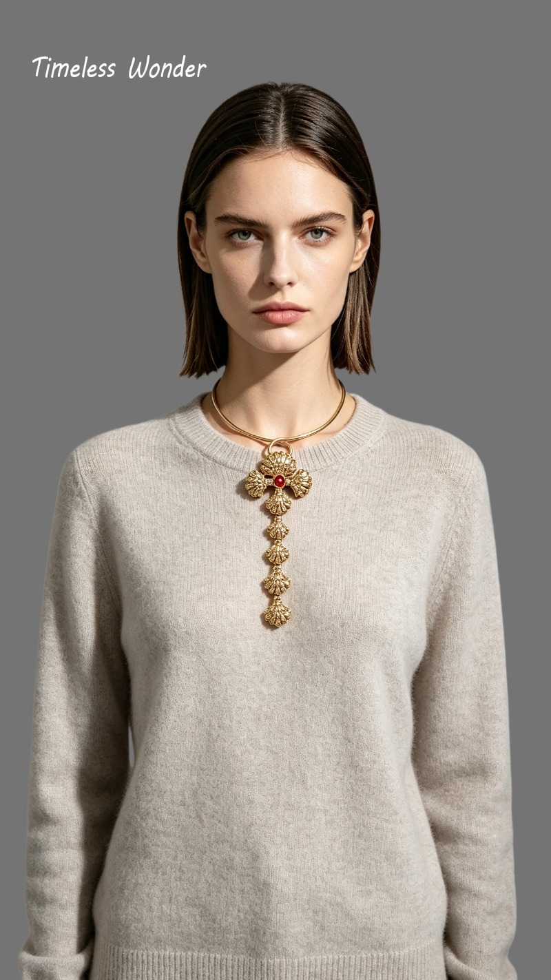 Collier floral en verre géomét - Vintage Fashion Runway avis et prix